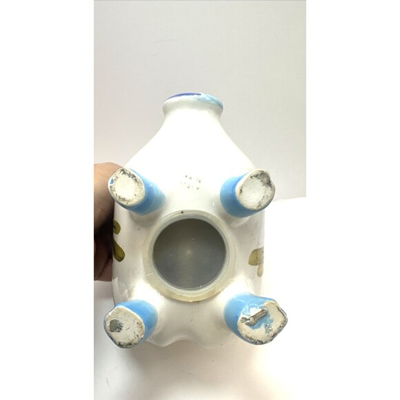 Vintage Italian Ceramic Piggy Bank Blue Flowers PIG BANK Made In Italy 5.5 X 5.5 - Picture 12 of 13